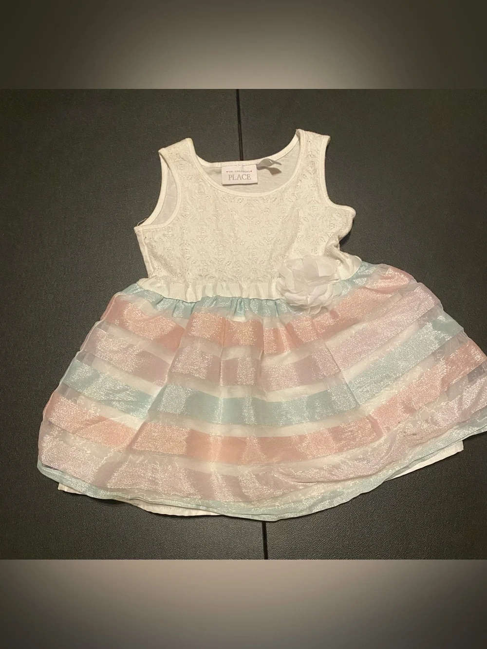 The Children's Place Mint & Blush Layered Tulle Party Dresses (Lot of 2)